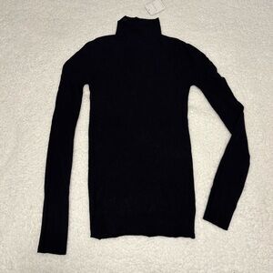 Free People Intimately Women Black Lace Turtleneck Top